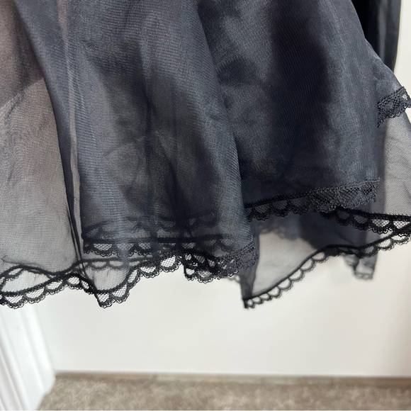 Vintage Avon Fashion Black Lace Delicate Mesh Maxi Nightgown, Size Medium - Picture 5 of 11